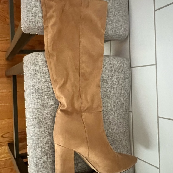 Shoes - Madden Girl Tan Suede Knee-High Women's Boots